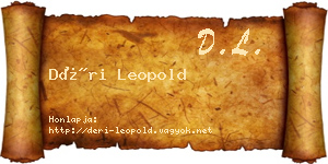 Déri Leopold névjegykártya